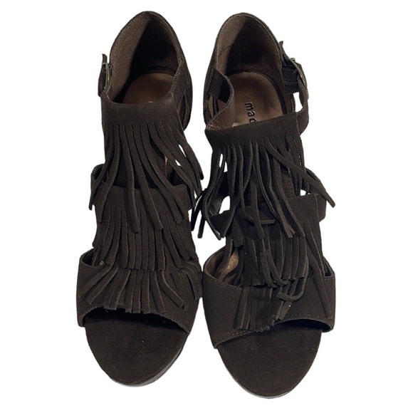 Madden Girl Brown Suede platform Dress Heels Size 8 - Picture 1 of 12